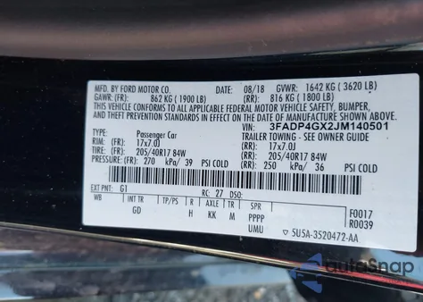 2018 Ford Fiesta St from USA, damaged, VIN 3FADP4GX2JM140501